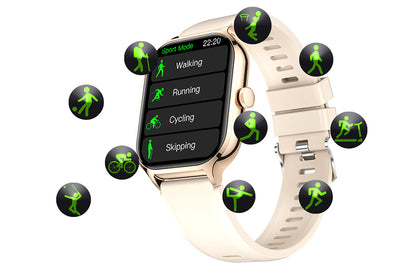 Bluetooth Smart Watch 59 Sports Modes Heart Rate Sleep Monitor Gold