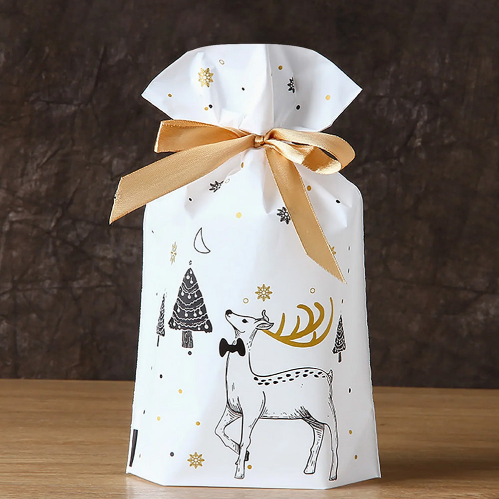 50PCS Christmas Candy Treat Bags Gift Wrapping Drawstring Bags for Holiday Parties Style 1