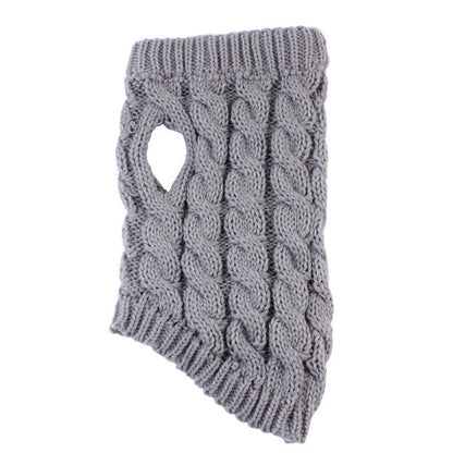 Puppy Dog Jumper Winter Warm Knitted Sweater Pet Clothes for Small Dogs Coat -Grey