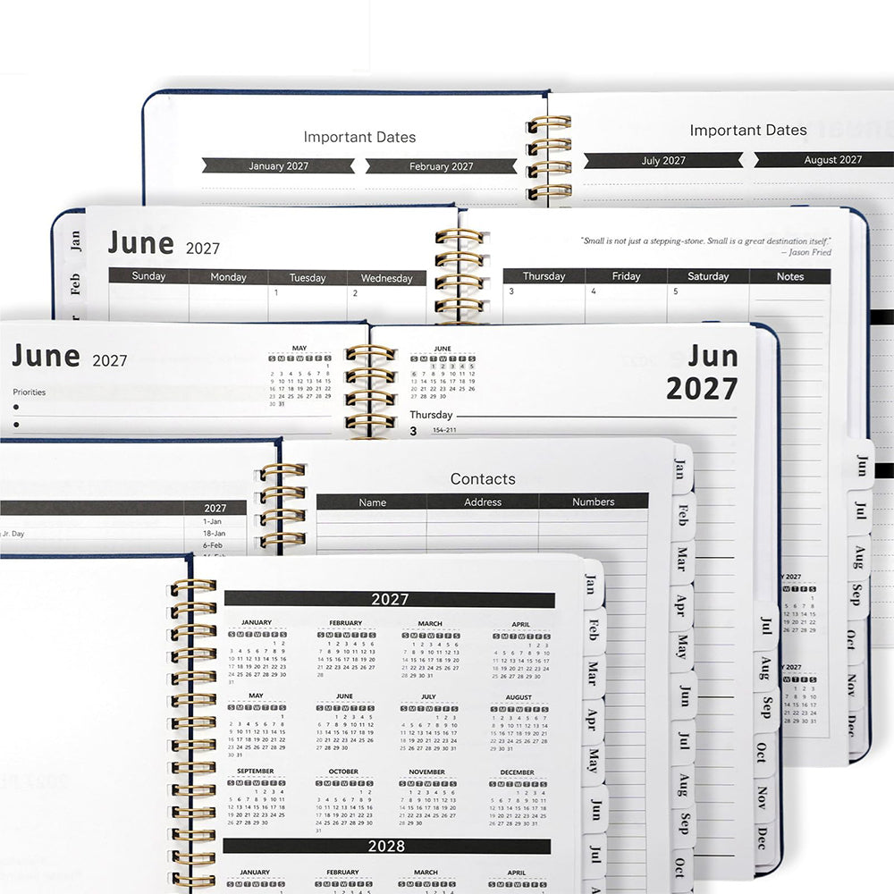 3 Pack 2027 Spiral Planner Monthly Weekly Portable Organizer Notebook