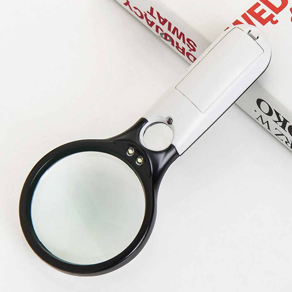 Double Lens Magnifying Glass with Light Handheld Loupe for Reading