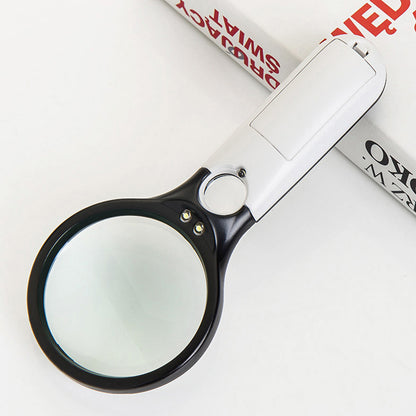 Double Lens Magnifying Glass with Light Handheld Loupe for Reading