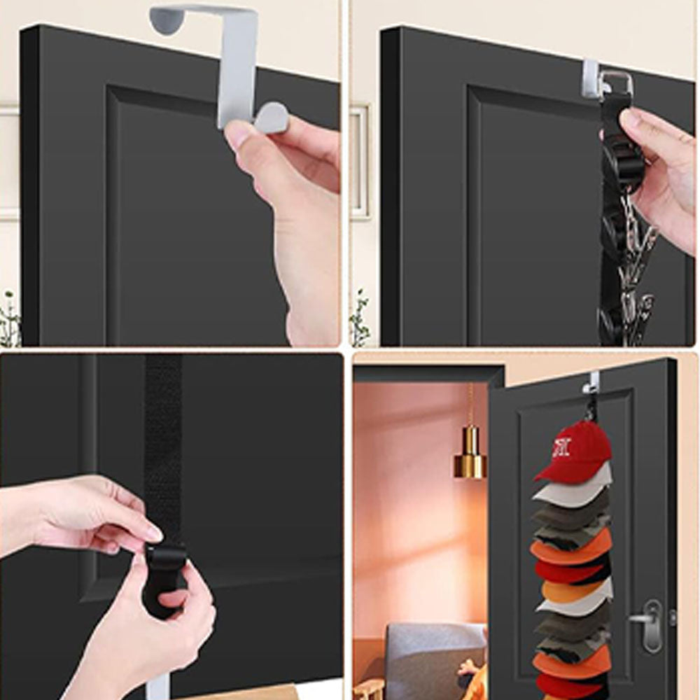 Over Door Hat Organizer with 1 Strap 20 Clips and 2 Door Hooks