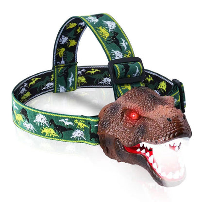 Dinosaur Headlamp Rechargeable LED Headlamps for Kids Flashlights Camping Gear