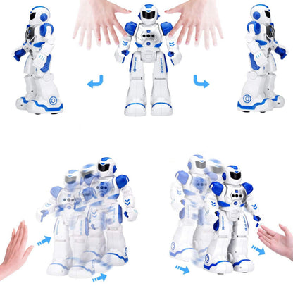 RC Smart Robot Toy for Kids Gesture Sensing Robot Singing Dance Talking Robotic Toy Blue