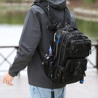 Tactical Backpack Outdoor Assault Fishing Bag with Camouflage