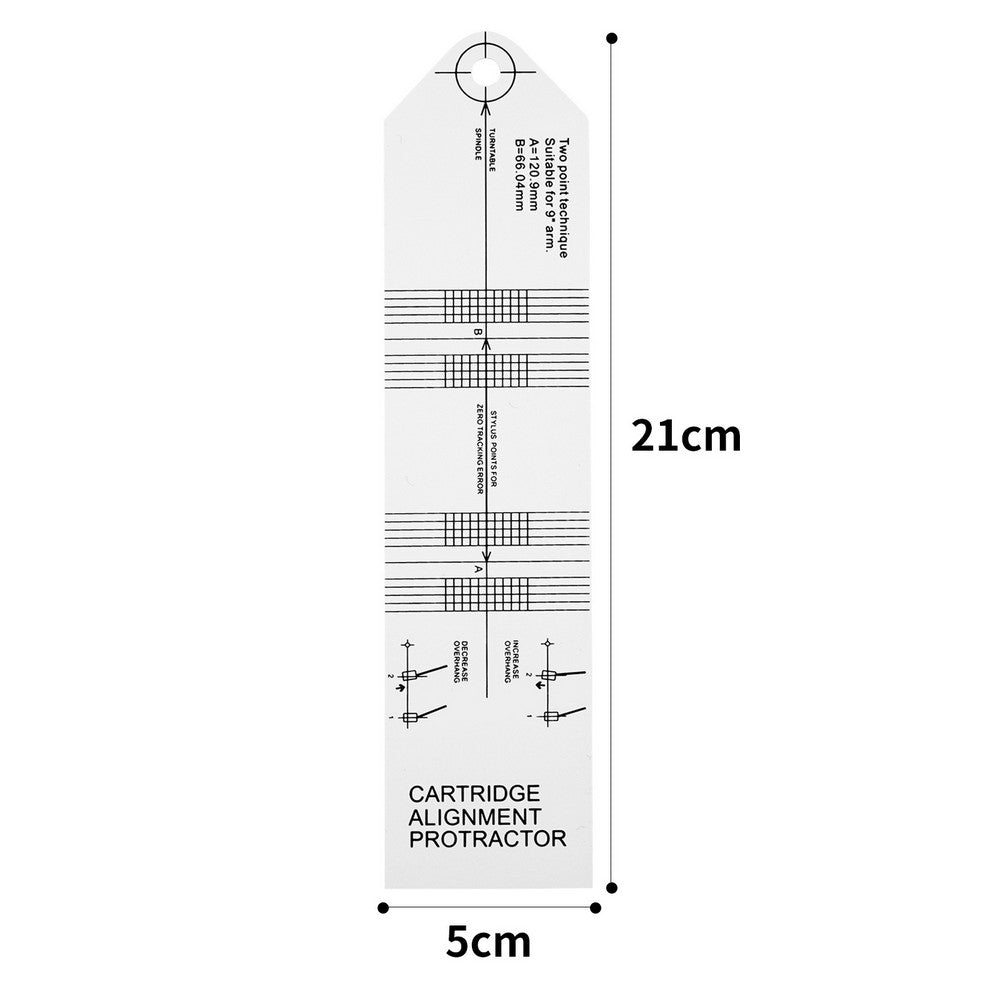 Turntable Phonograph LP Phono Cartridge Stylus Alignment Protractor Tool
