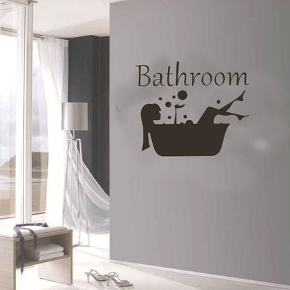 3 Pieces Bathroom Wall Decals Sticker Bathtub Pattern Wall Sticker
