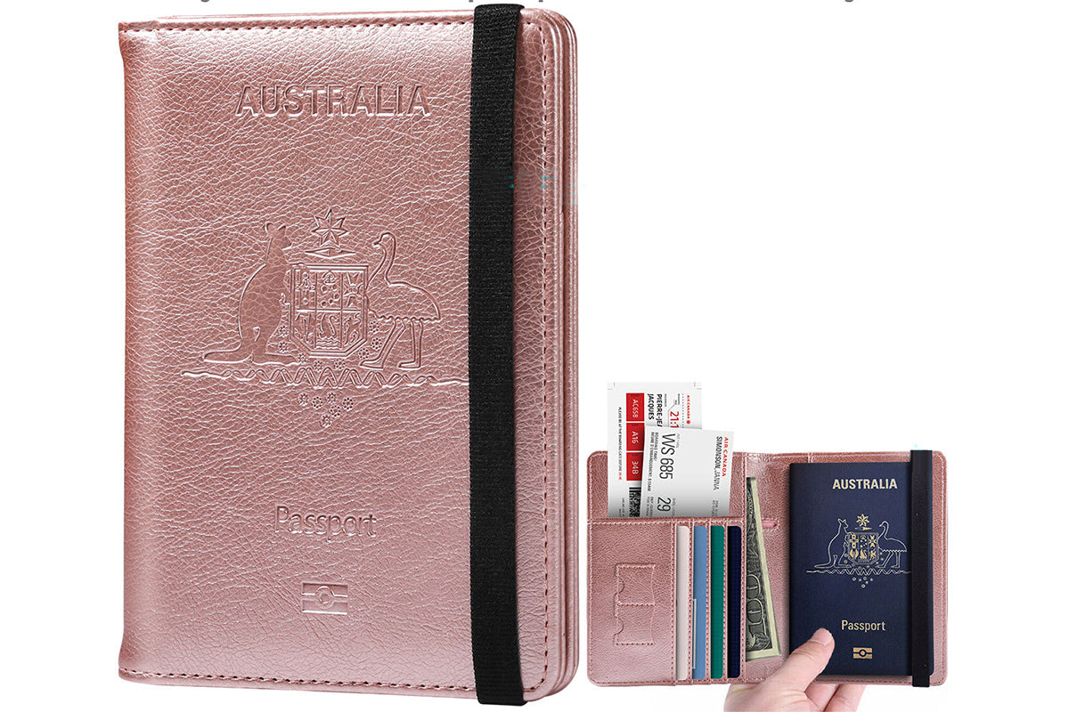 RFID Blocking Passport Wallet Water Resistant Travel Document Organizer -Cuticolor