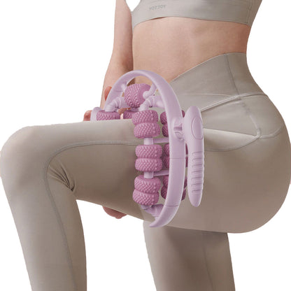 26 Wheels Annular Leg Clamp Massager Leg Massage Device Manual Muscle Relaxer Pink