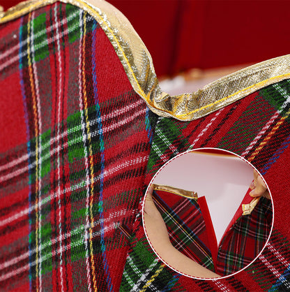 75cm Round Foldable Christmas Tree Skirt with Gold Trim