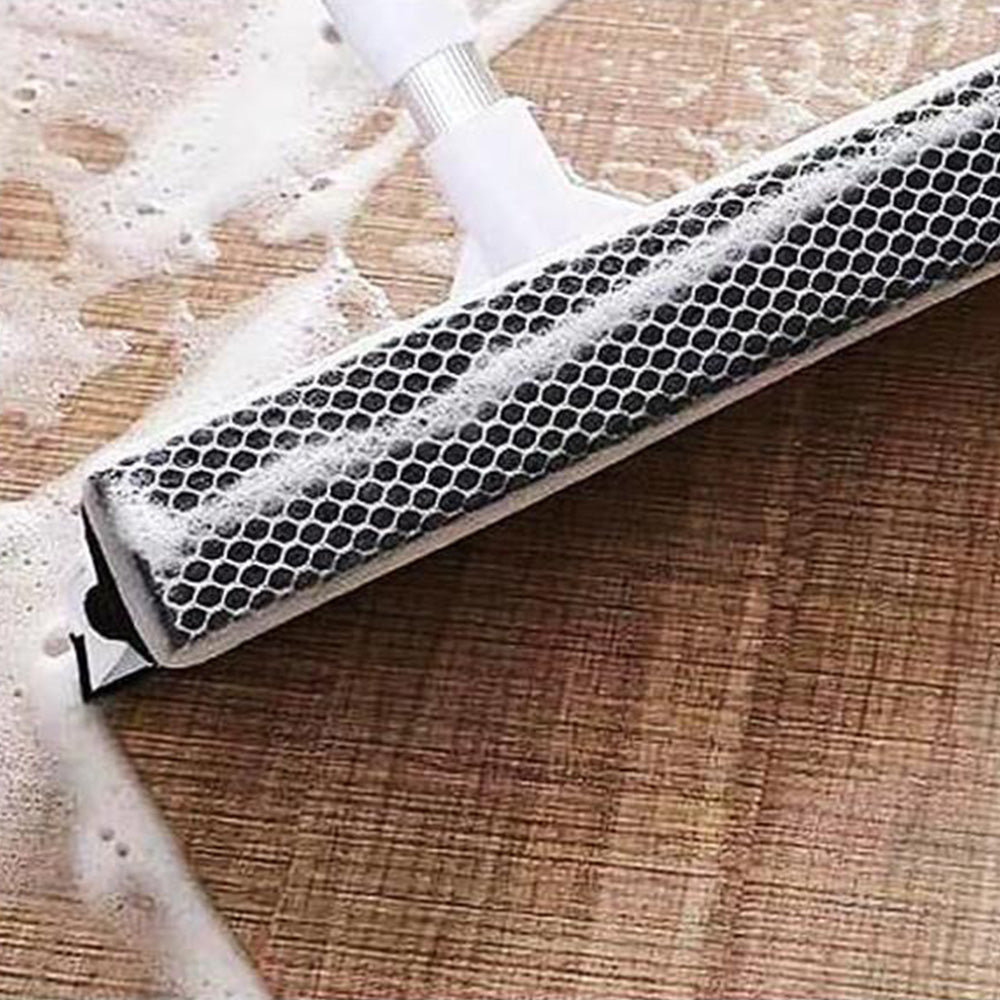 Telescopic Rubber Squeegee Double-Sided Scrubber Sponge Glass Window Car Windscreen Cleaner