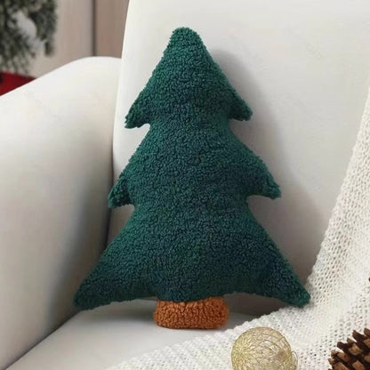 Christmas Tree Shaped Plush Pillow Soft Cushion for Holiday Home Decoration