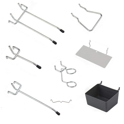 140Pcs Pegboard Hook Set with Brackets Bins Trays Wall Organizer for Garage Workshop
