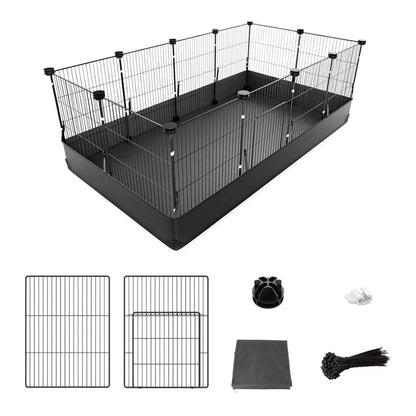 Foldable Pet Playpen with Mat Indoor Outdoor Dog Fence for Puppy and Rabbit