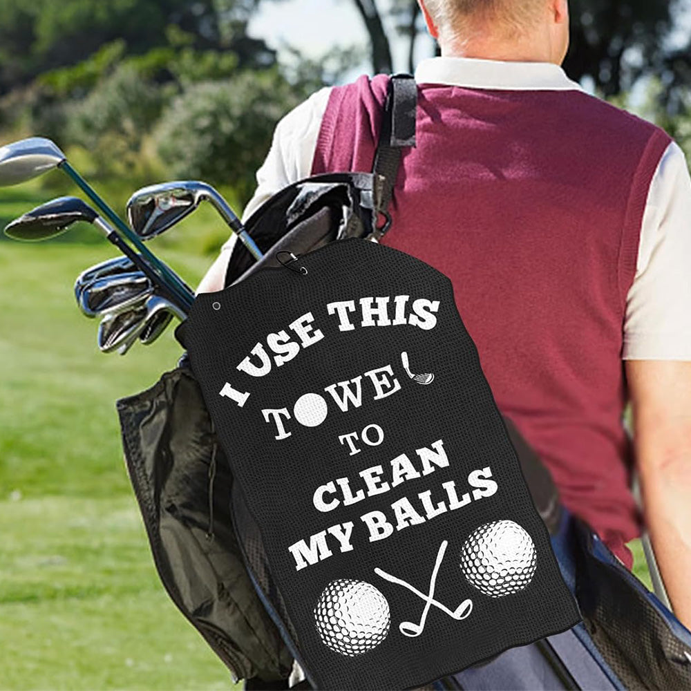 Golf Towel Cleaning Cloth With Clip For Golf Balls Clubs Bags