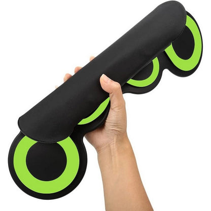 Electric Drum Kit Portable Tabletop Drum Set Digital Drum Pads Gifts for Kids Beginners-Green