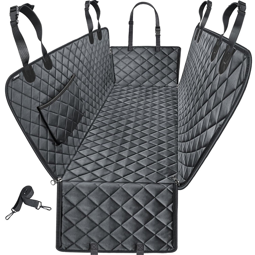 Pet Car Seat Cover Back Seat Hammock Protector for Dogs Travel-Black