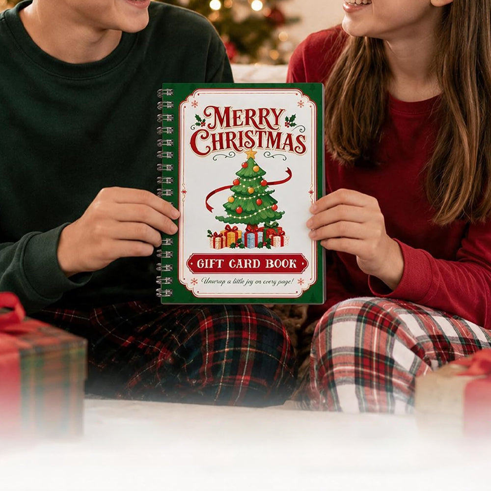 Christmas Gift Card Book Coil Bound Card Holder Book - Christmas Tree