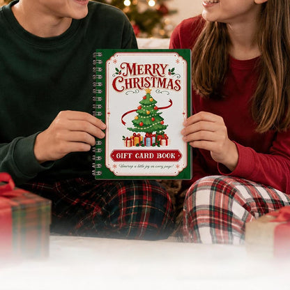 Christmas Gift Card Book Coil Bound Card Holder Book - Christmas Tree