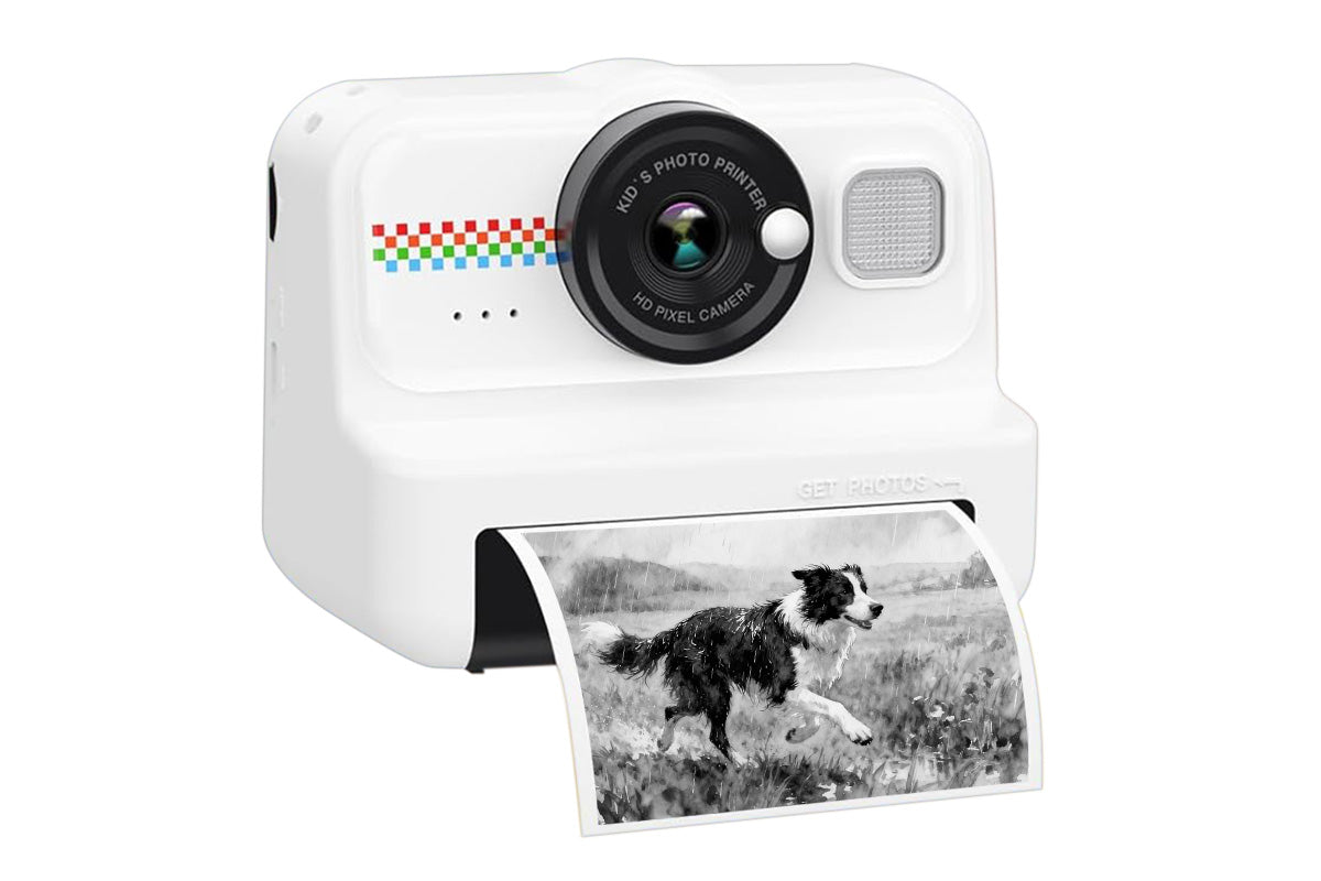 boy and girls Camera Instant Print 1080P Selfie Digital Camera with 64GB Card-White