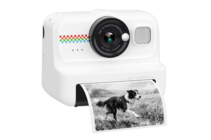 boy and girls Camera Instant Print 1080P Selfie Digital Camera with 64GB Card-White