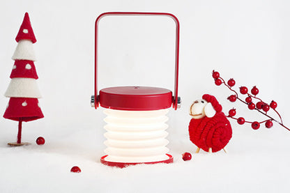 Multi Dimmable Foldable LED Night Light Table Lamp Portable Camping Flashlight-Red