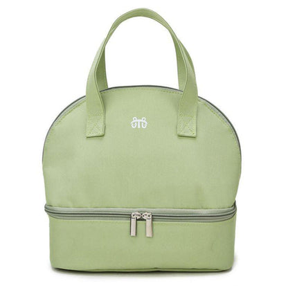 Insulated Lunch Bag with Dual Compartment Leakproof Cooler Tote for Work Office Picnic Green