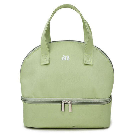 Insulated Lunch Bag with Dual Compartment Leakproof Cooler Tote for Work Office Picnic Green