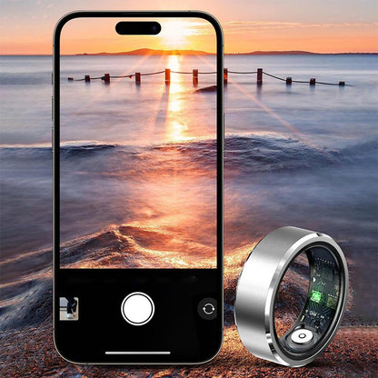 Gesture Control Smart Ring Waterproof Health Tracker - Silver