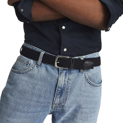 Elastic Braided Stretch Belt for Golf Pants Casual Shorts Jeans-Black