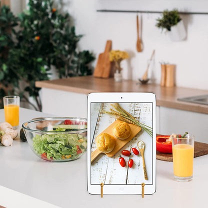 2Pcs Picture Frame Display Stands Photo Pedestal Art Plate Holders Golden