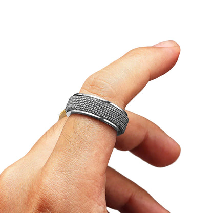 65mm Titanium Steel Spinner Ring Set Silver Black Gold Relaxing Rotating Rings