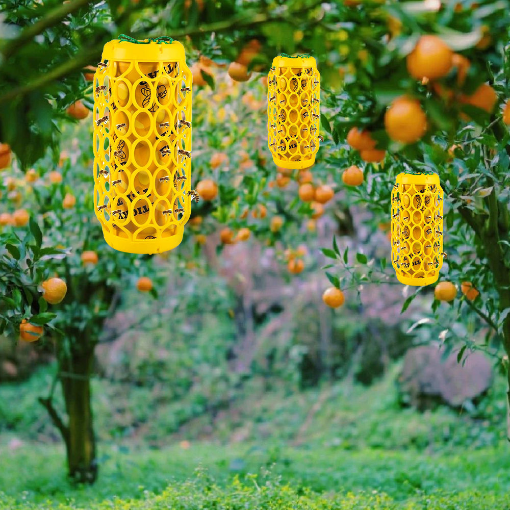 Set of 2Pcs Wasp Trap Outdoor Hanging Jacket Trap Reusable Wasp Catcher Sticky Wasp Repellent