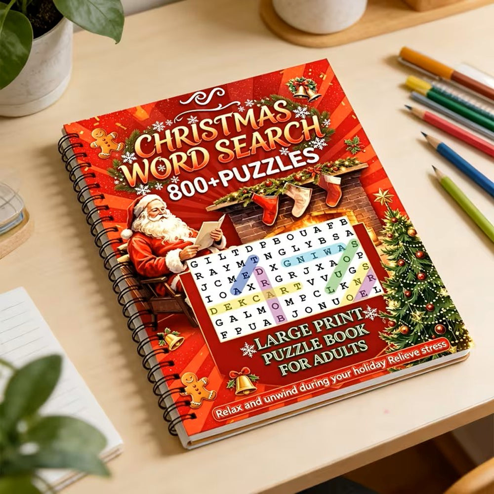 Christmas Word Search Puzzle Book 800+ Puzzles Spiral Bound Book