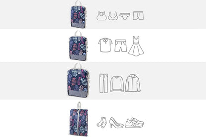 4 Pcs Travel Packing Cubes Set Space-Saving Expandable Compression Packing Cubes -Feather