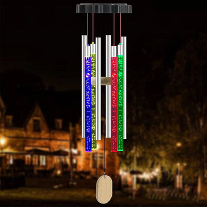 Solar LED Wind Chimes Color Changing Light Bubble Tube Light Garden Patio Yard Home Decor