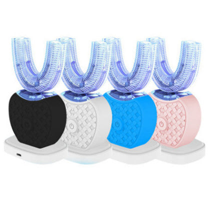 Wireless Charging U-Shaped Electric Toothbrush with Automatic Cleaning-Pink