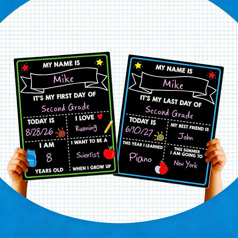 28x35cm Double Sided First and Last Day of School Chalkboard Photo Sign
