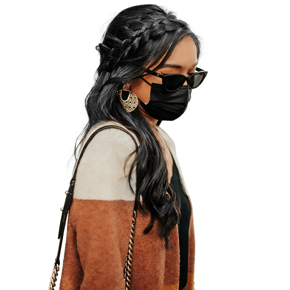 Plaited Headband Adjustable Stretch Hairpiece Hair Extension Headband For Women-Black