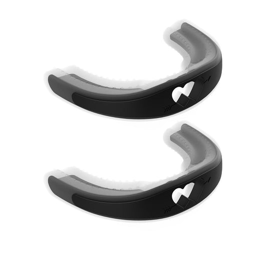 Set of 2Pcs Stop Snoring Mouth Guard Aid Snore Stopping Mouthpiece Anti Snore Grinding Black