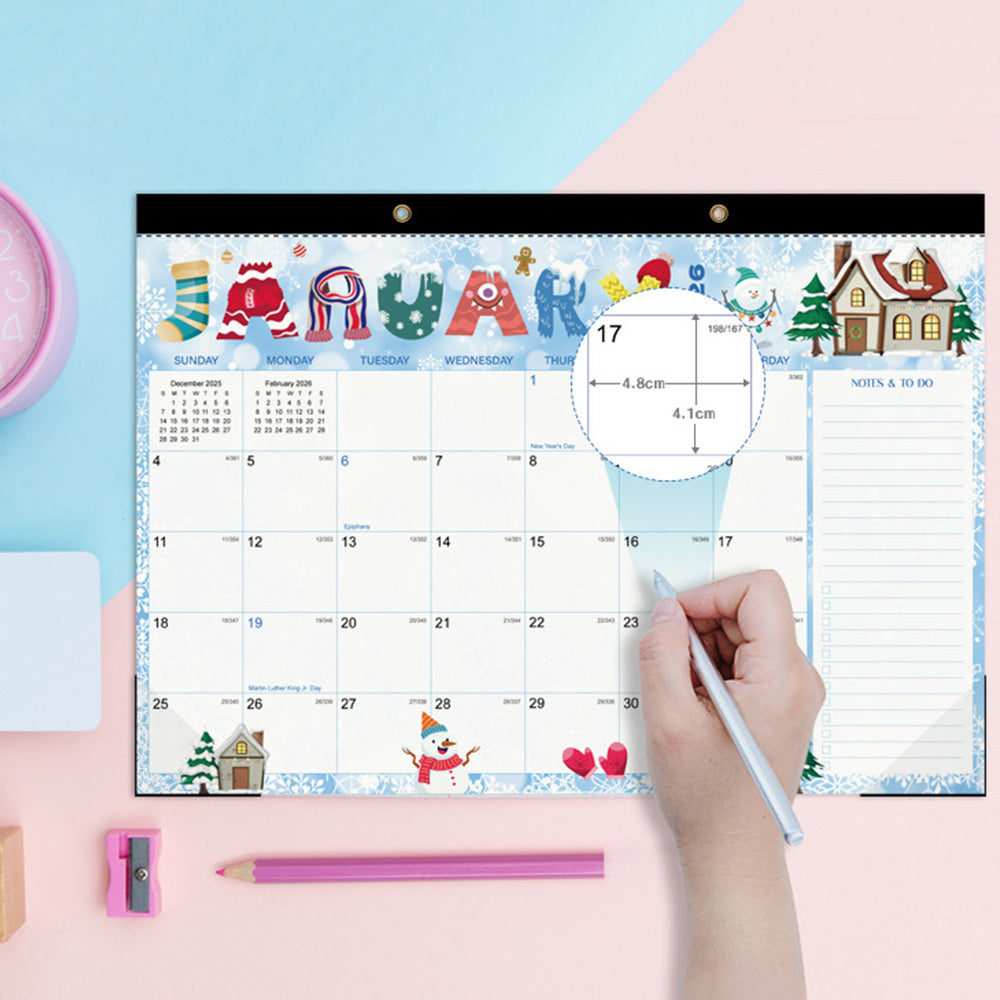 18-Month Desk Calendar (Jan 2026 ¨C June 2027) with Corner Protectors for Office Style 1