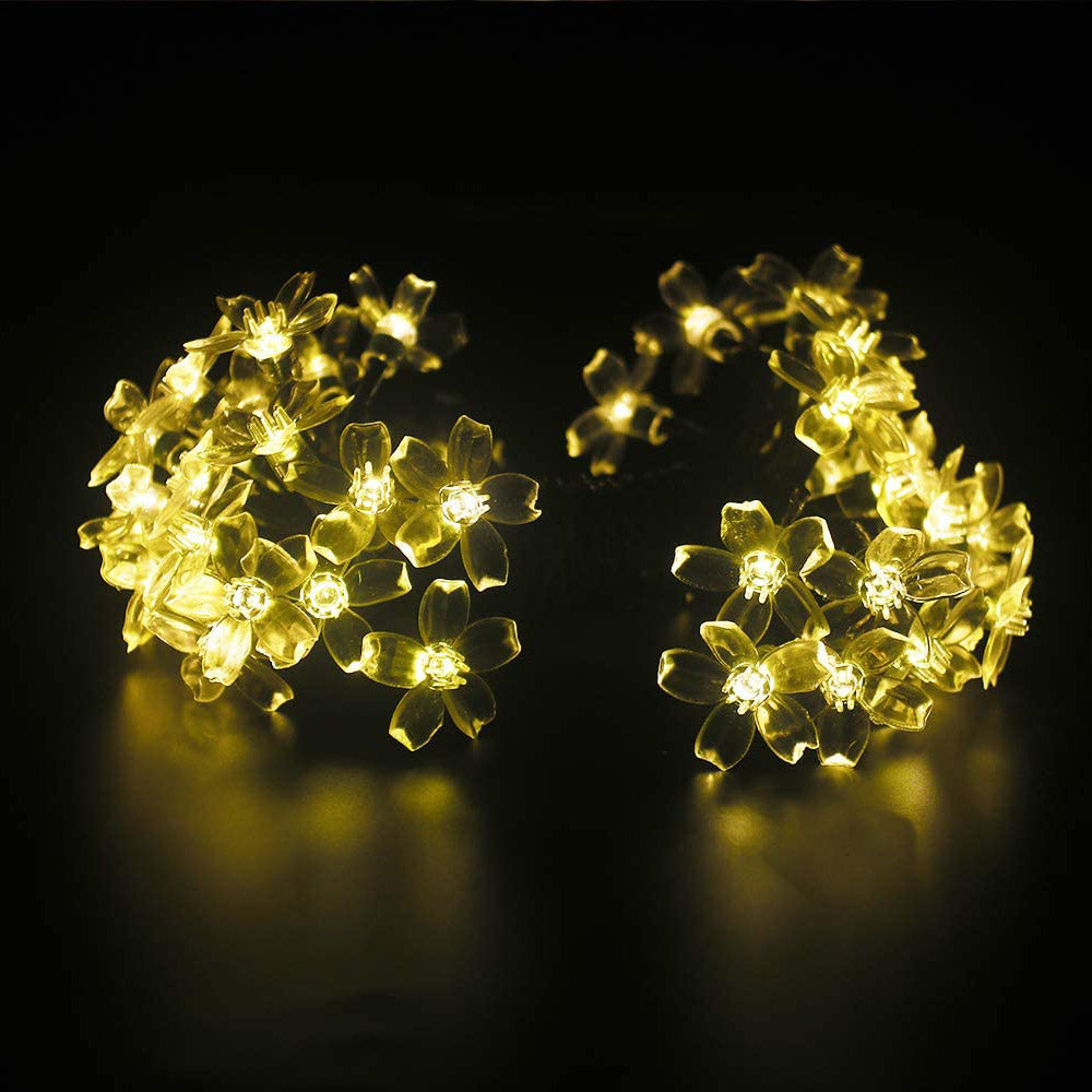 5m 50LED Cherry Blossom Solar String Light Indoor Outdoor Garden Light