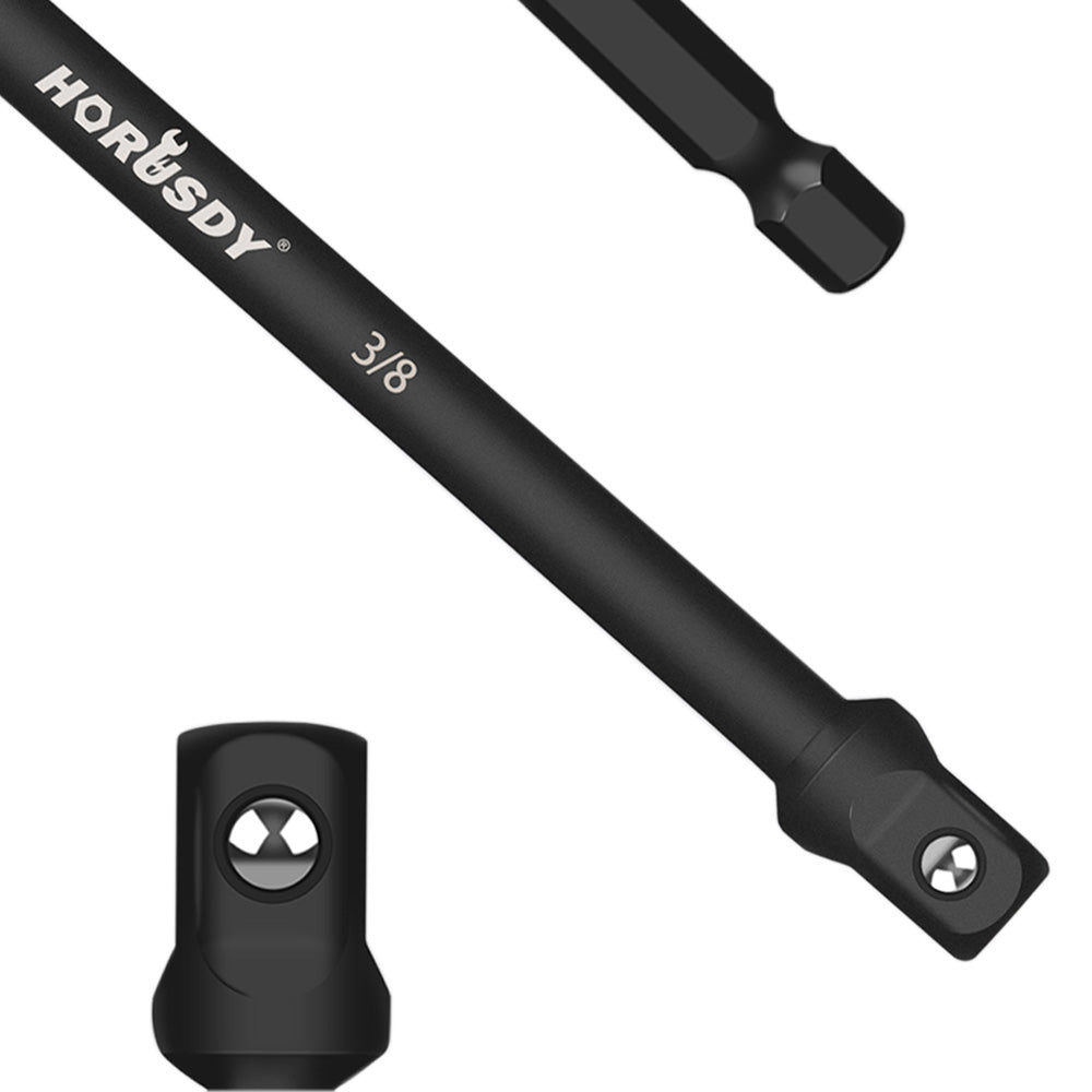 6Pc Set Drill Socket Adaptors Heavy Duty Impact Driver Long Short 1/2 inch 1/4 inch 3/8 inch