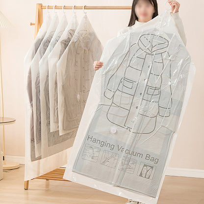 4Piece Hanging Vacuum Clothes Storage Bags with Pump