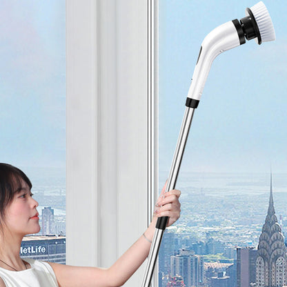 8-in-1 Handheld Electric Spin Scrubber Cordless Car Floor Cleaning Brush