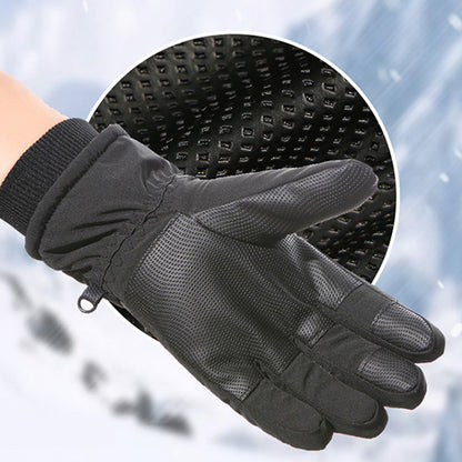 Pair of Touch Screen Sports Gloves Winter Warm Mittens Non-slip Ski Gloves Black