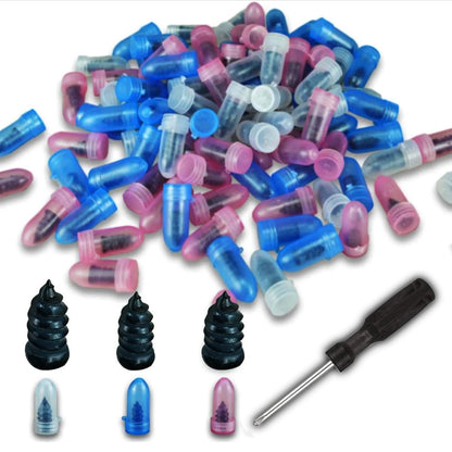 84Pcs Tire Repair Plug Kit Screw-In Rubber Plug with Screwdriver for Car Motorcycle Electric Bike