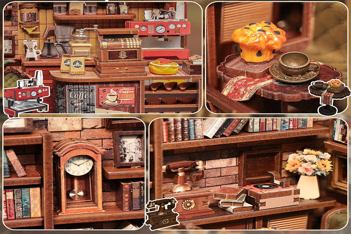 DIY Miniature House Kit Tiny House Kit for Adults to Build for Family Friends-?Coffee?Shop