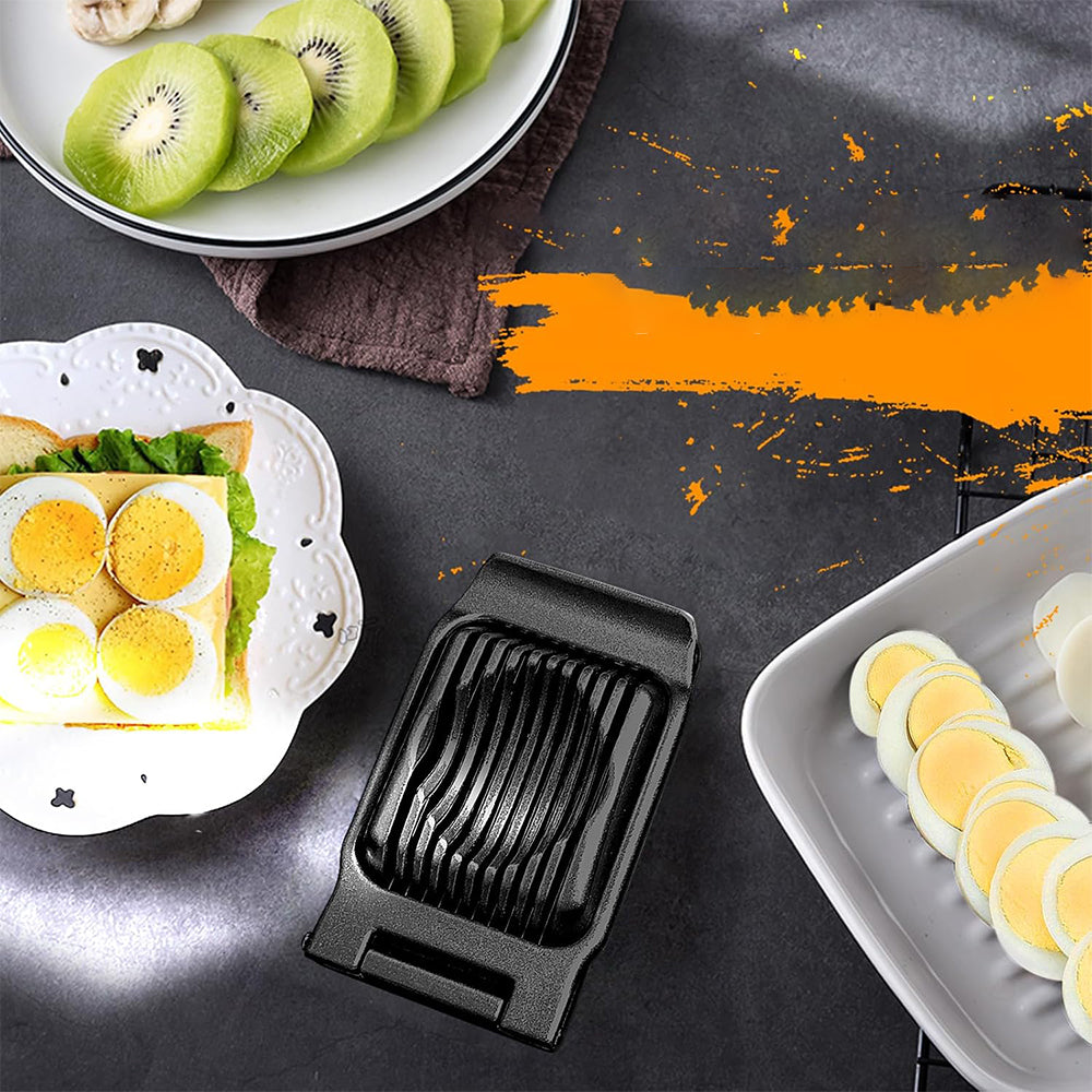 Aluminum Alloy Egg Slicer for Hard Boiled Eggs Strawberry Slicer for Sandwiches-Black